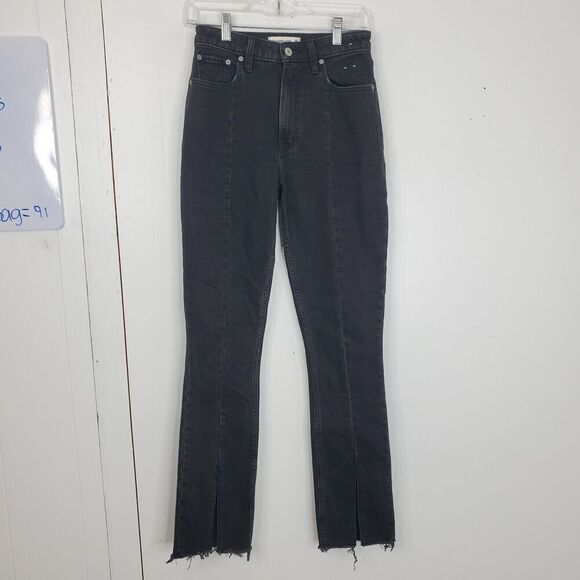 Abercrombie Curve Love Skinny High Rise Jeans Split Hem Front Seam WOmens 0 25 - Picture 1 of 10